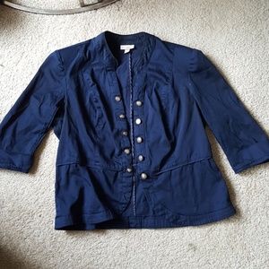 DressBarn Sapphire Bracelet Sleeve Military Jacket